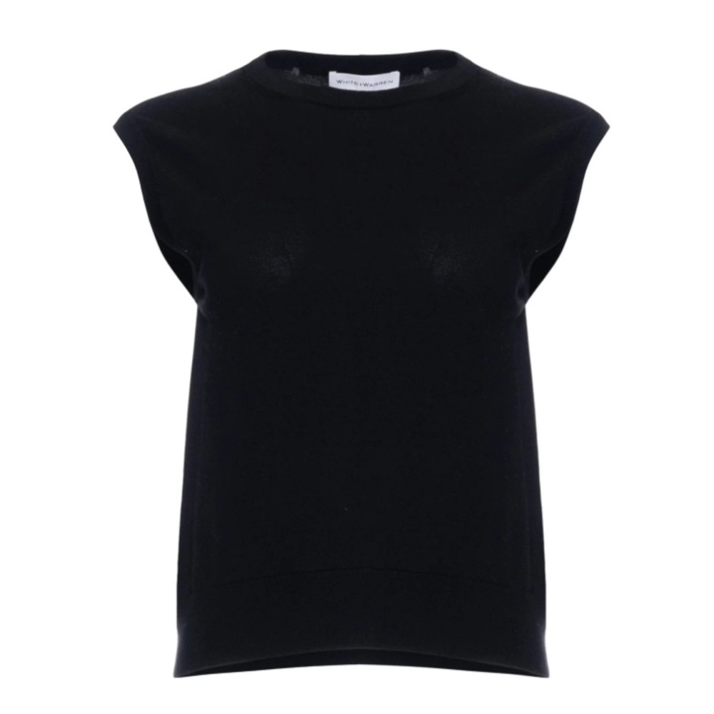 NWOT black White + Warren superfine organic cotton shell